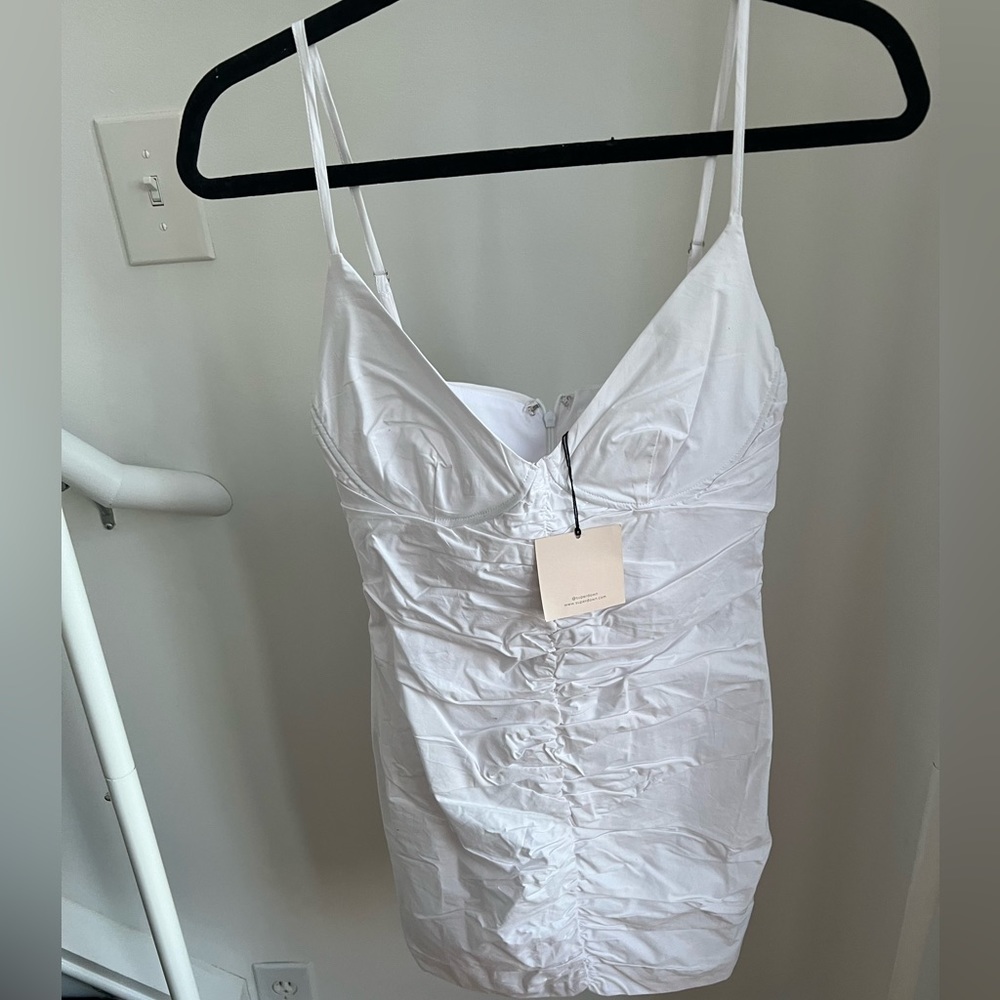 Super down White Mini Dress